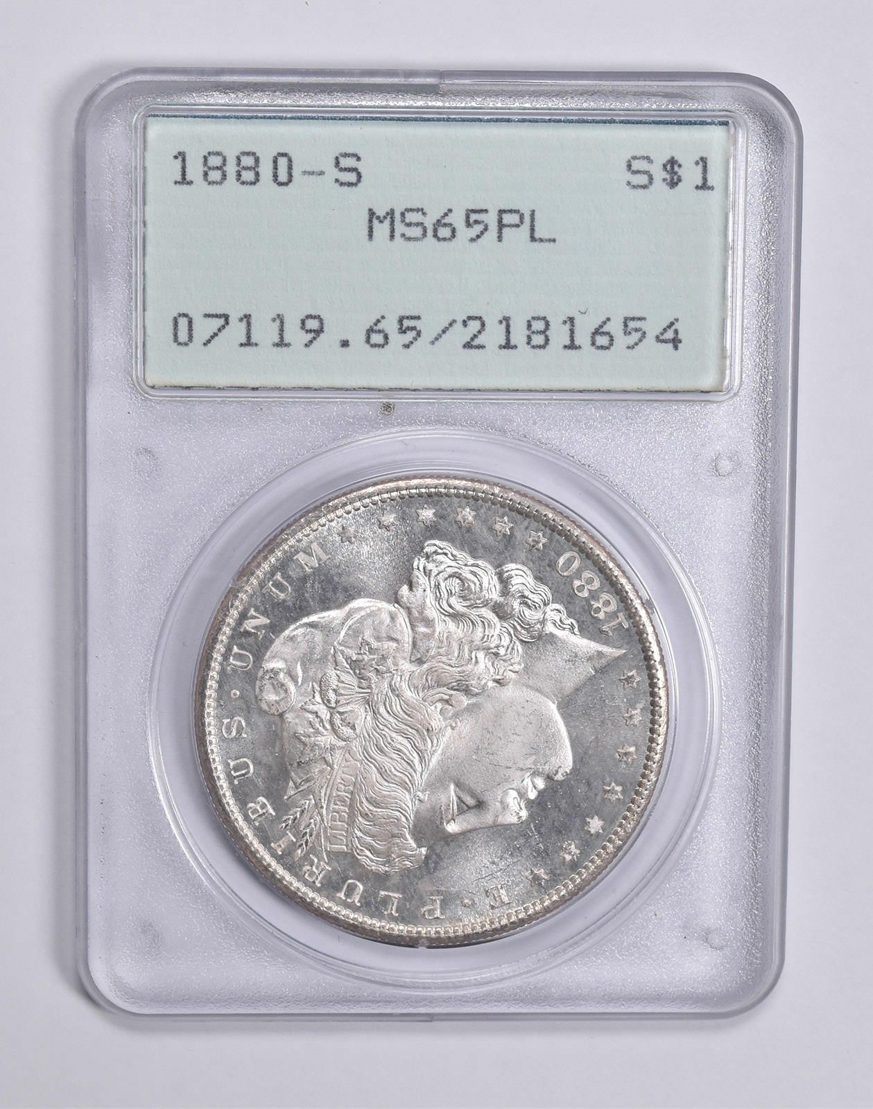 MS65 PL 1880-S モルガン銀貨 PCGS ラトラー アップグレード *0307
