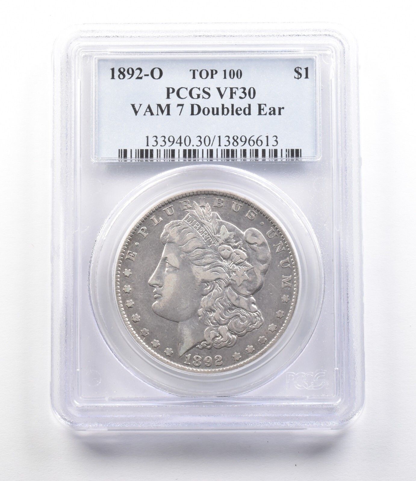 1892-O モルガン銀貨 VAM 7 ダブルイヤー トップ100 VF30 PCGS *2632