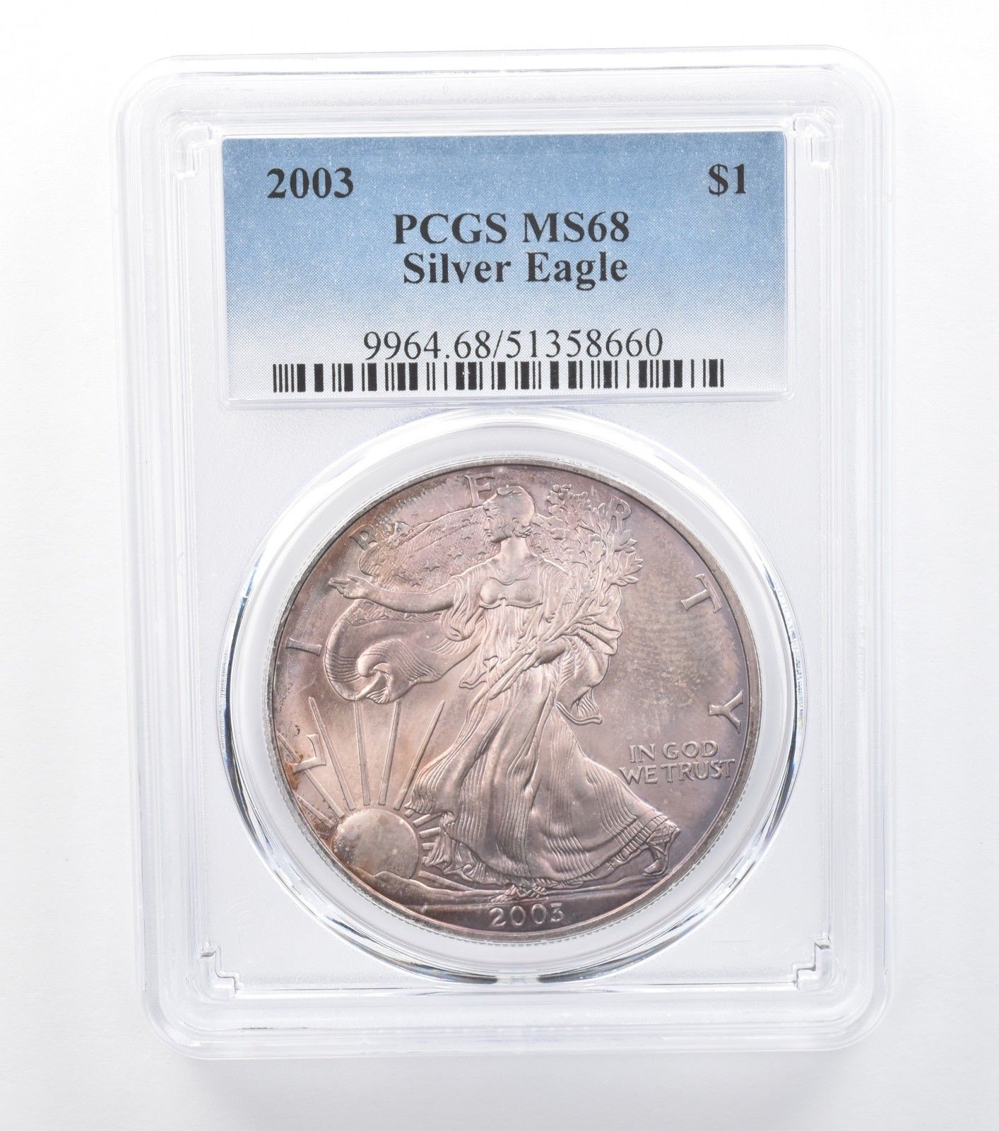 2003年 アメリカン シルバー イーグル MS68 PCGS ダークパープル T