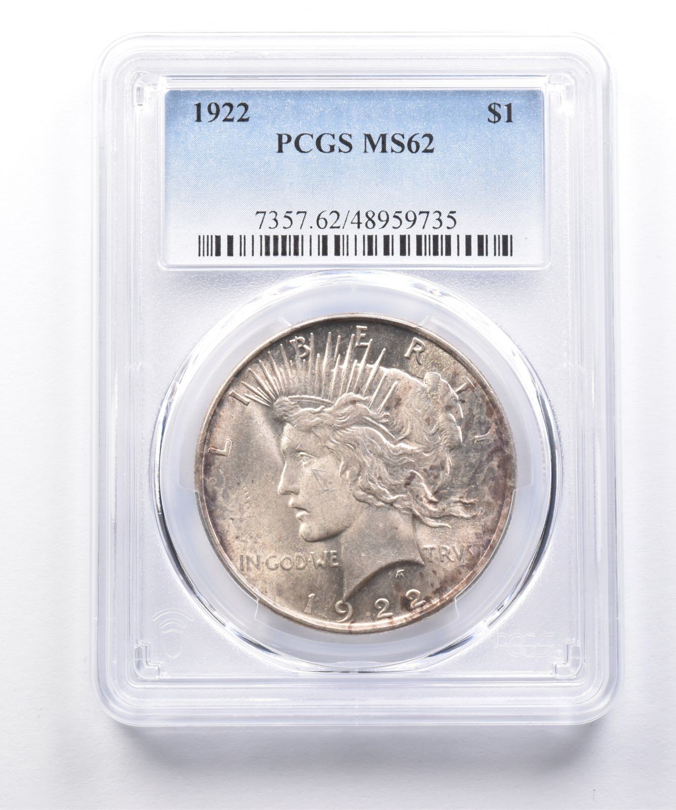 1922年 ピースシルバードル MS62 PCGS 美しいTd *7476 - メルカリ