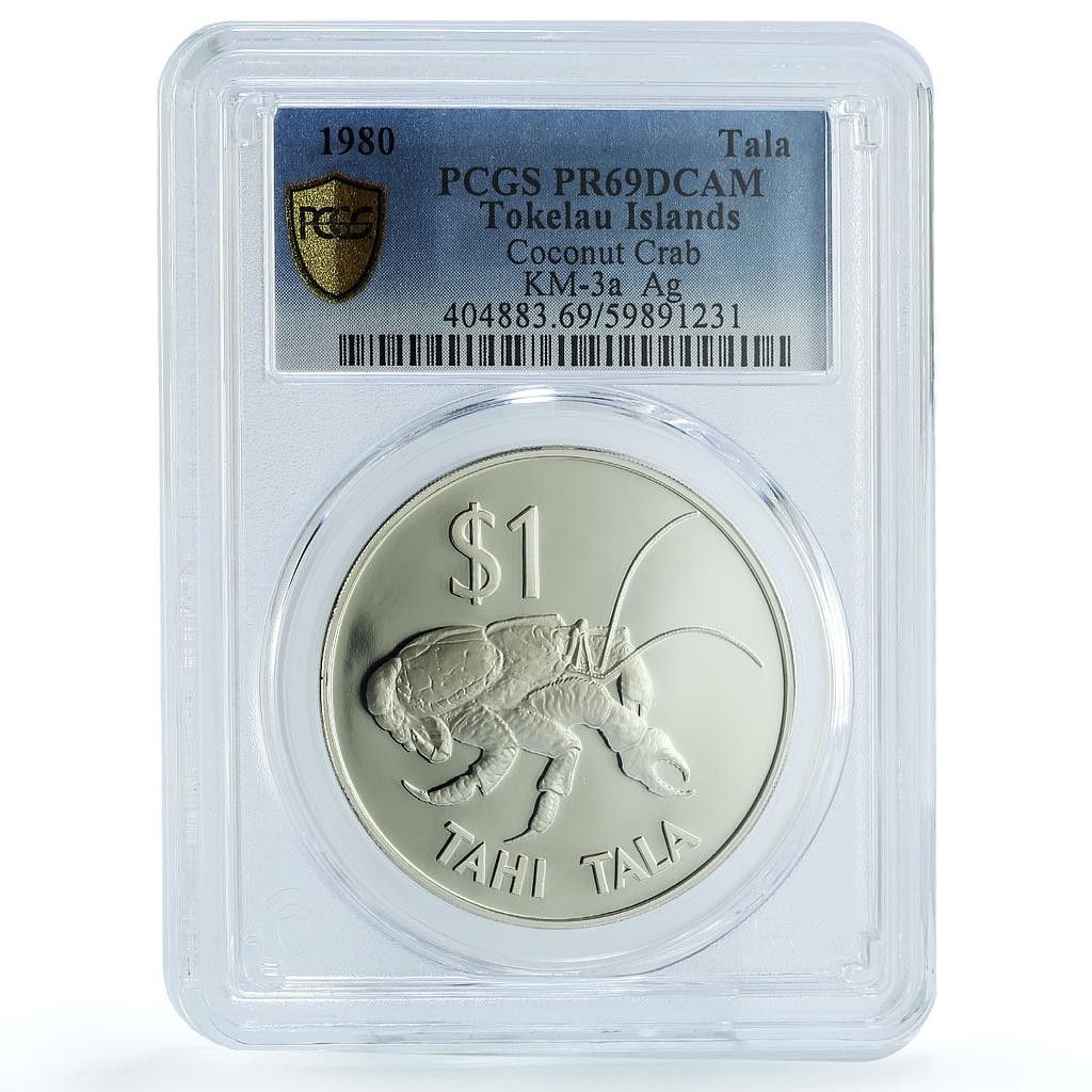 トケラウ 1タラ ニュージーランド KM-3a ココナッツクラブ PR 69 PCGS