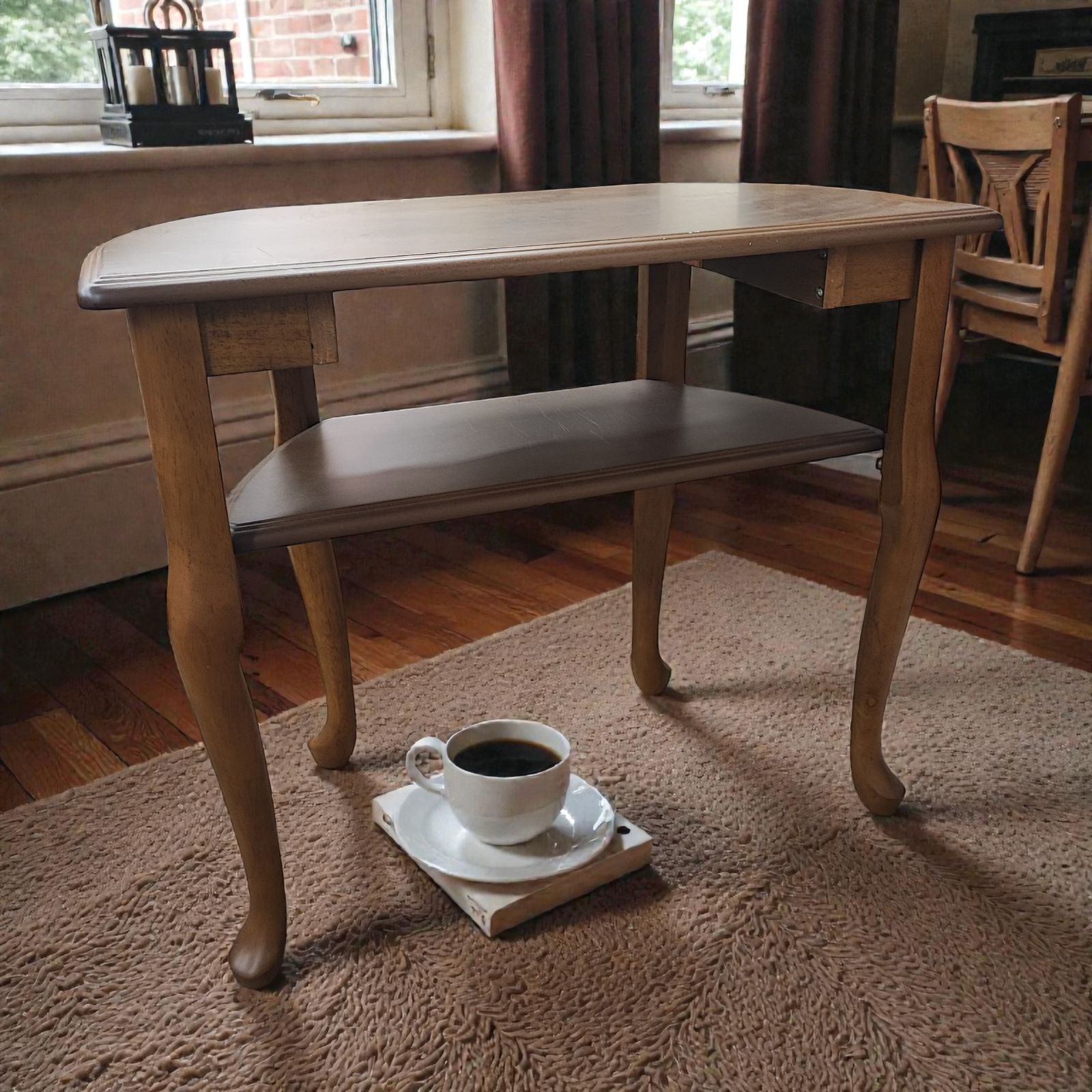 アンティーク調 猫脚 コンソールテーブル ハーフムーン サイドテーブル