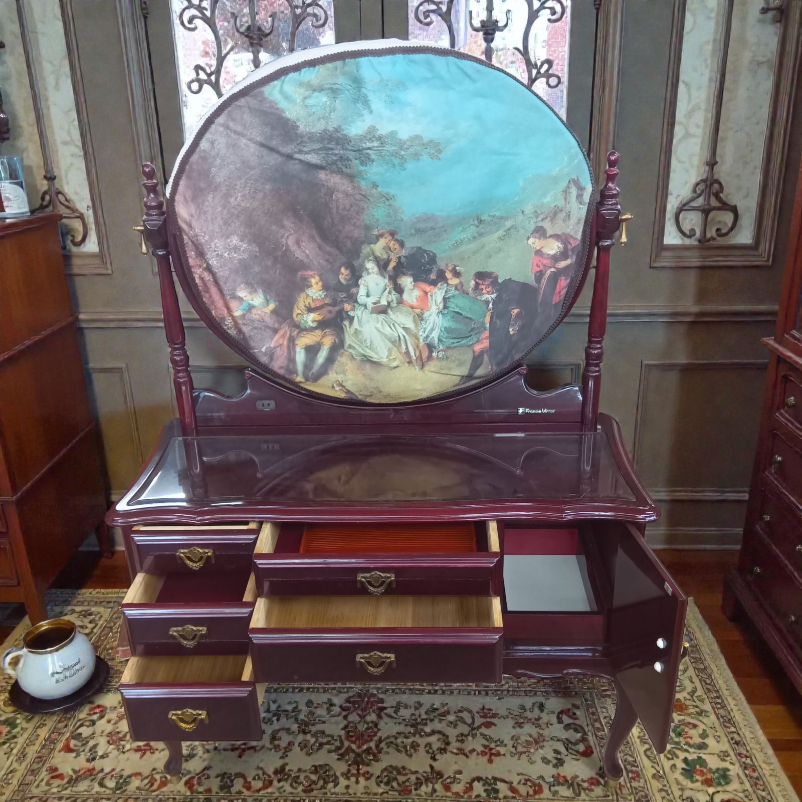 高級 フランスミラー ドレッサー アンティーク クラシック 豪華 鏡台