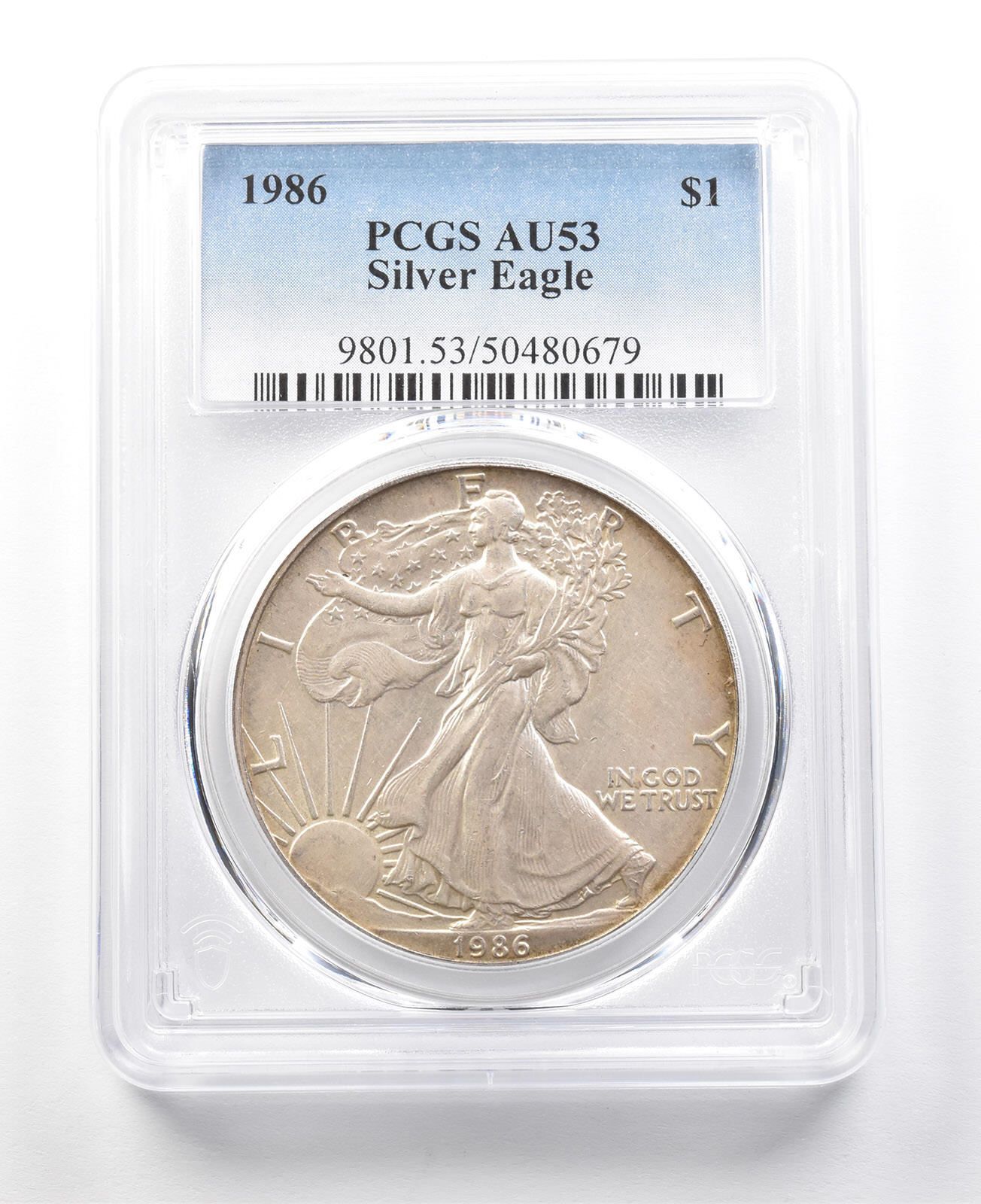 1986年 アメリカン シルバー イーグル AU53 PCGS ローボール Td *8044