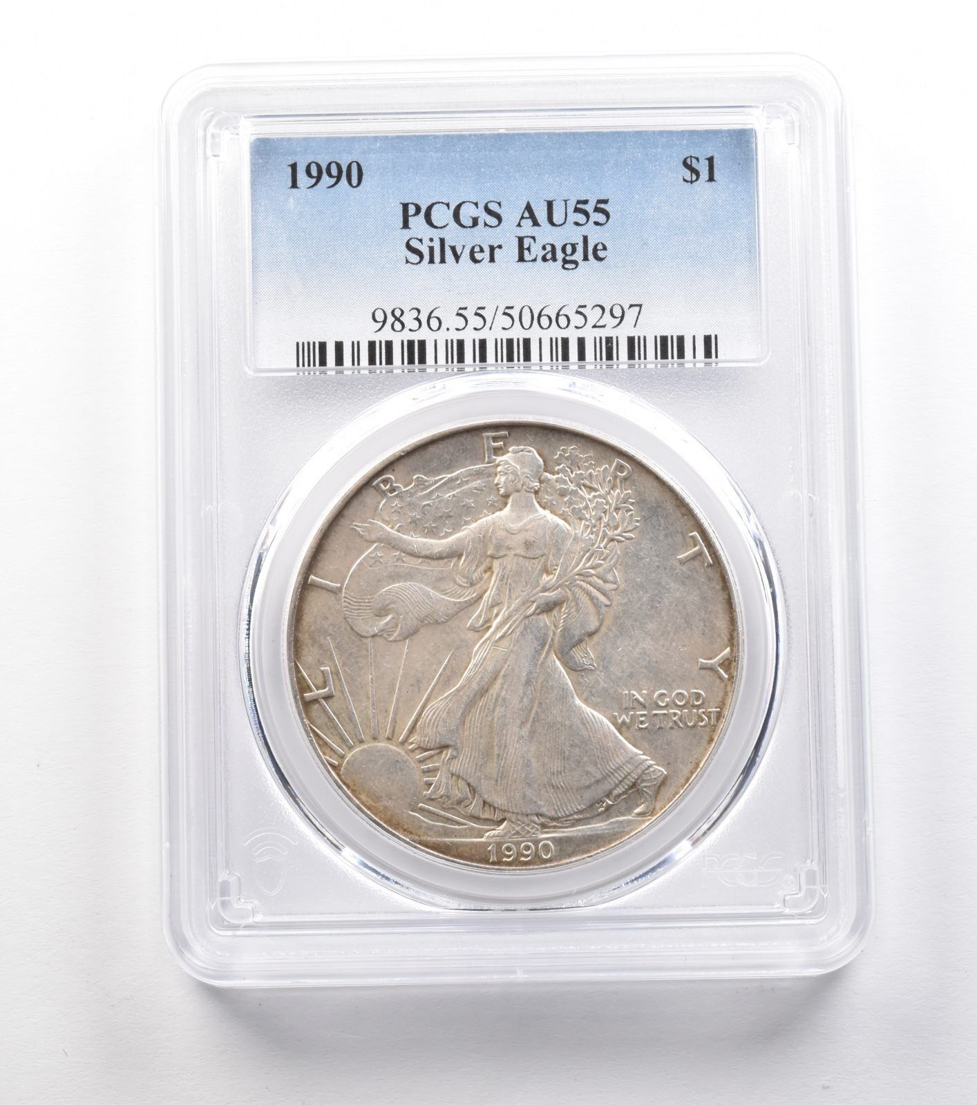 1990年 アメリカン シルバー イーグル AU55 PCGS ローボール