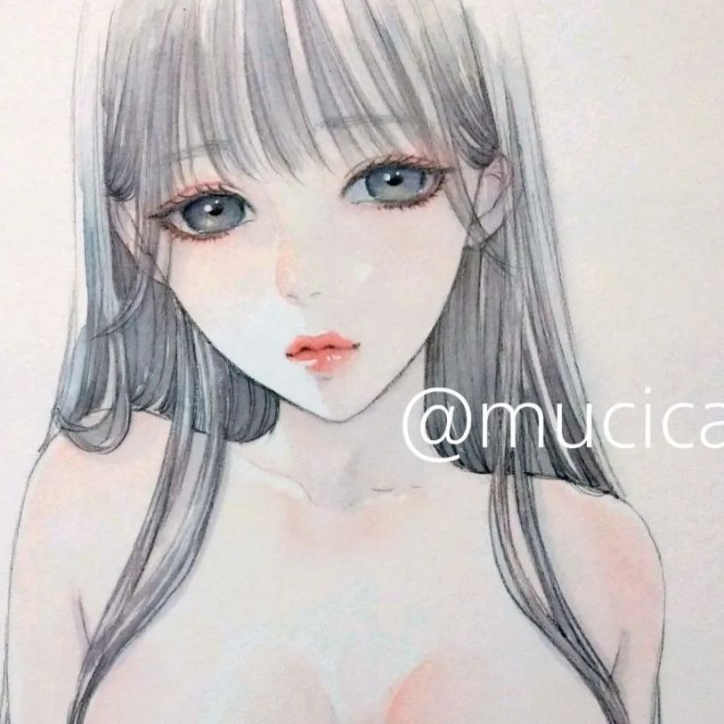 肉筆原画 美人画 水彩画 手描きイラスト 絵画 オリジナル ドローイング