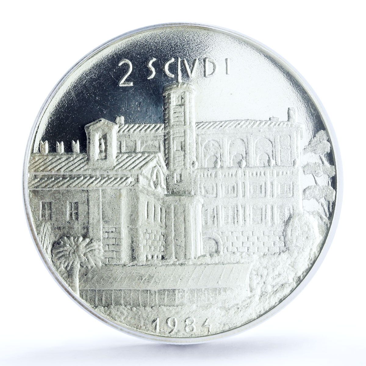 マルタ 2 スクディ アンジェロ ディ モジャナ宮殿 X06 PR67 PCGS Ag