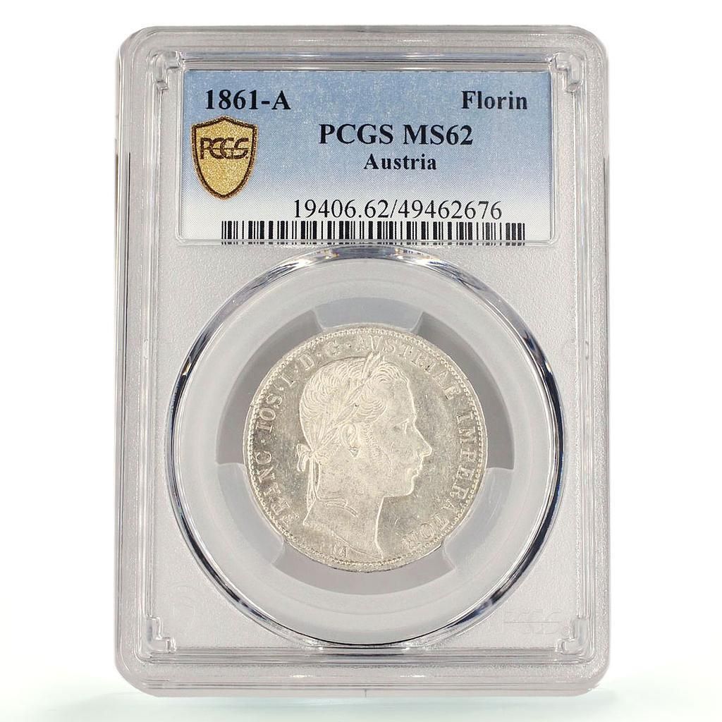 アトリア 1フローリン フランツ・ヨーゼフ1世 貨幣 KM-2219 MS62 PCGS