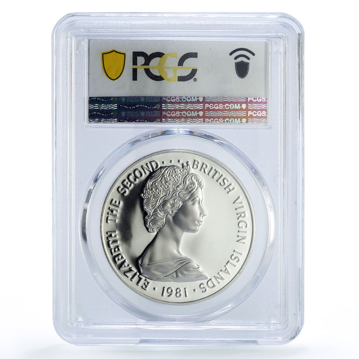イギリス領ヴァージン諸島 1ドル フリゲート艦鳥 KM-6a PR69 PCGS 銀貨