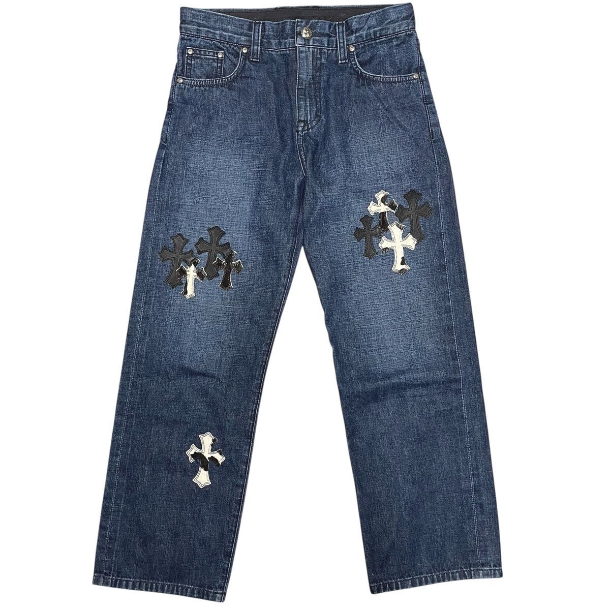 中古】 CHROME HEARTS クロムハーツ デニムパンツ クロスパッチ 12Y