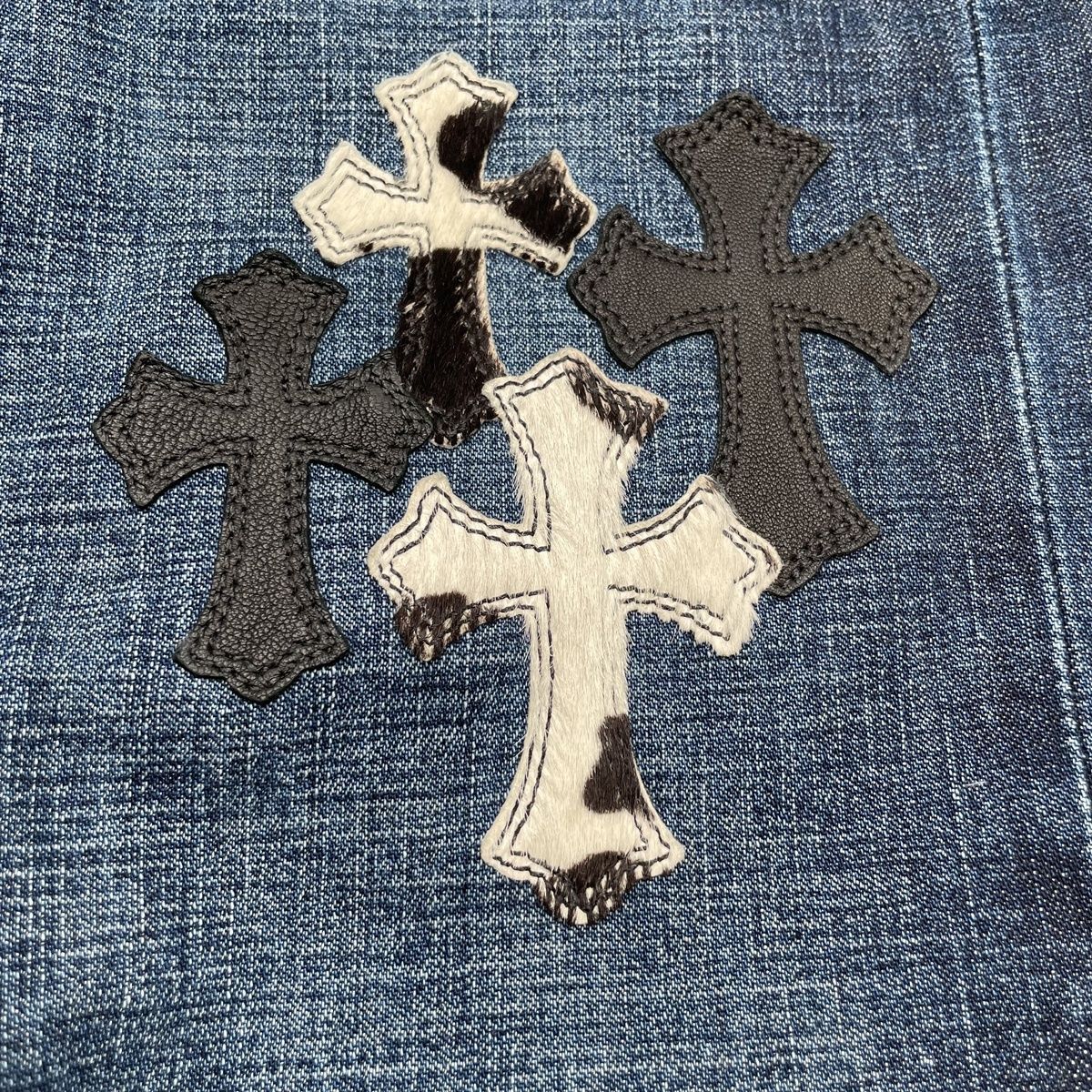 中古】 CHROME HEARTS クロムハーツ デニムパンツ クロスパッチ 12Y