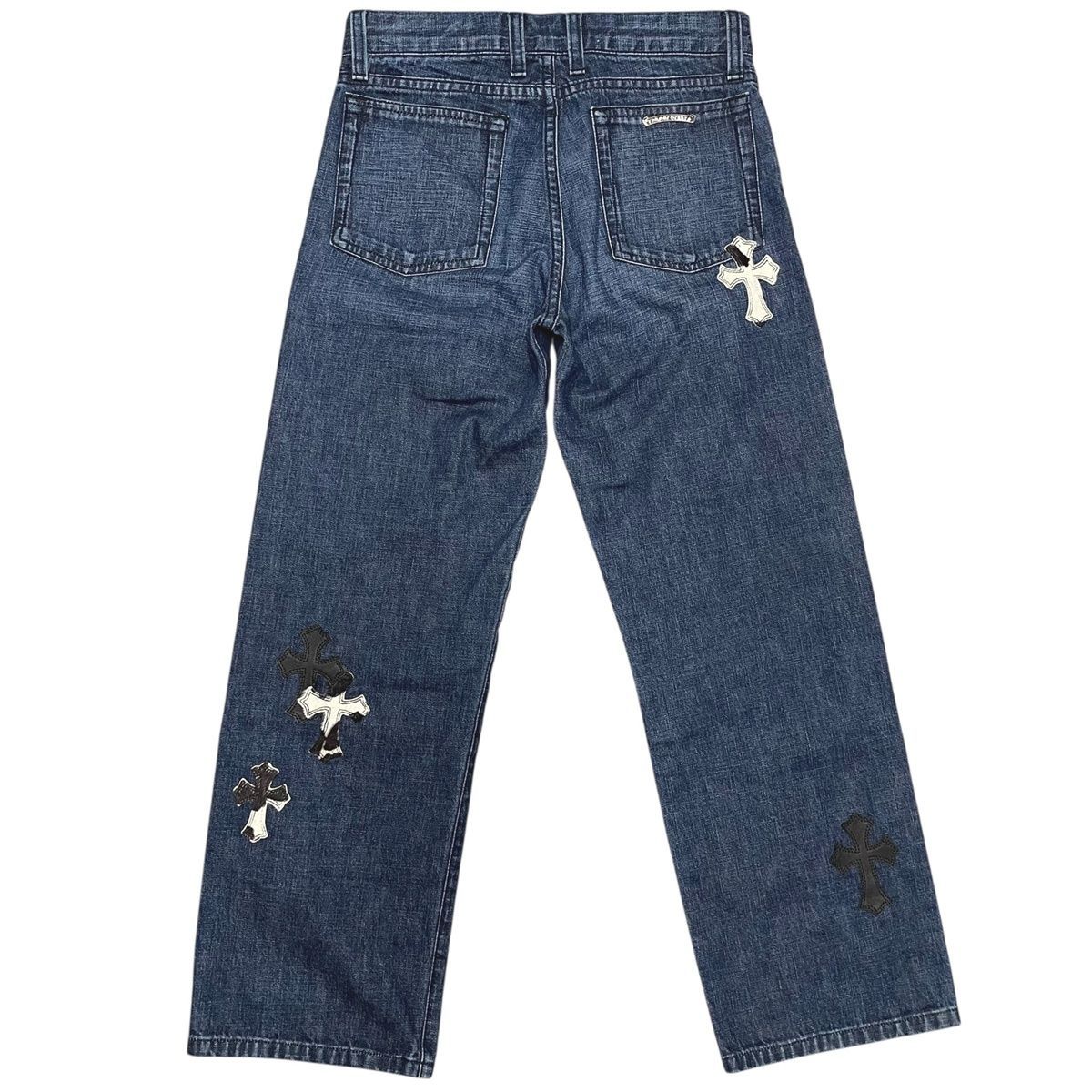 中古】 CHROME HEARTS クロムハーツ デニムパンツ クロスパッチ 12Y