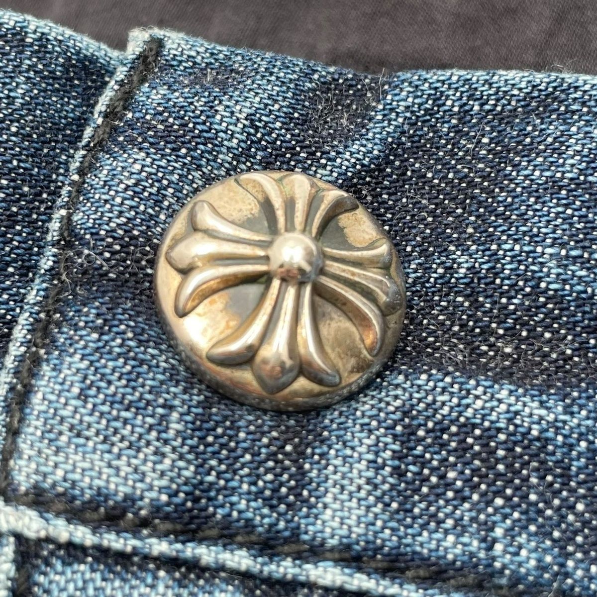 中古】 CHROME HEARTS クロムハーツ デニムパンツ クロスパッチ 12Y