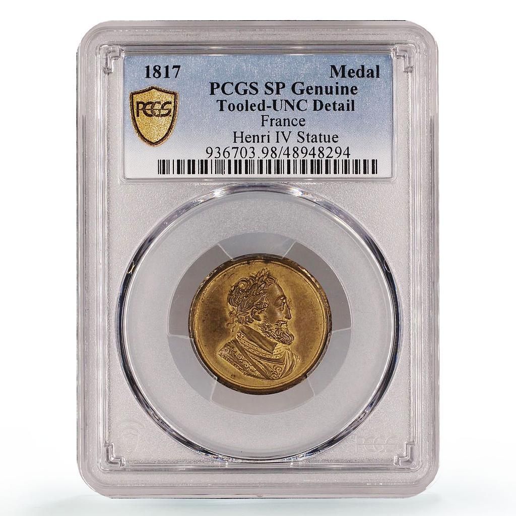 フランス アンリ4世像 修復版 騎手 馬乗り PCGS ブロンズメダル 1817