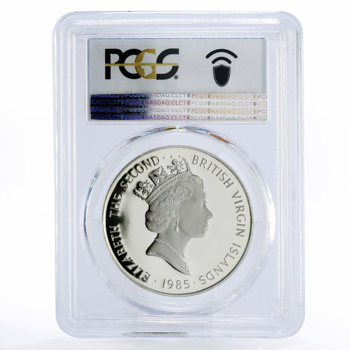 イギリス領ヴァージン諸島 20ドル ゴールドクロス PR69 PCGS 銀貨 1985