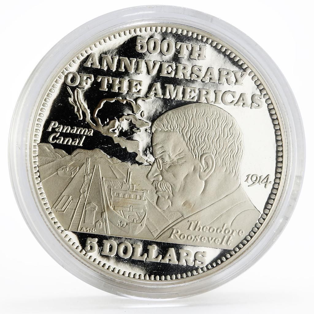 バハマ 5ドル アメリカ建国500周年記念 パナマ運河銀貨 1992年 - メルカリ