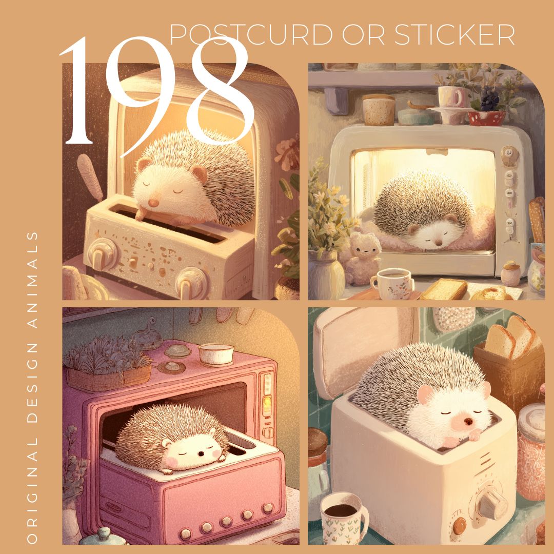 オリジナルデザイン アニマル ポストカード ステッカー マット紙