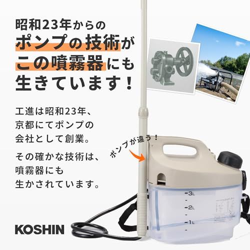 迅速に発送】工進(KOSHIN) 乾電池式 噴霧器 GT-3D 除草 消毒 小型 軽量