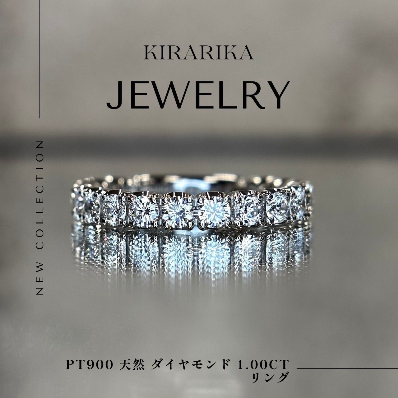 Pt900 天然 ダイヤモンド 1.00ct エタニティリング - メルカリ
