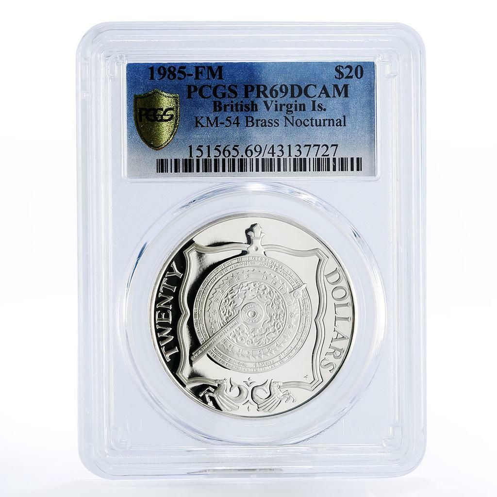 イギリス領ヴァージン諸島 20ドル 真鍮製 ノクターナル PR69 PCGS 銀貨