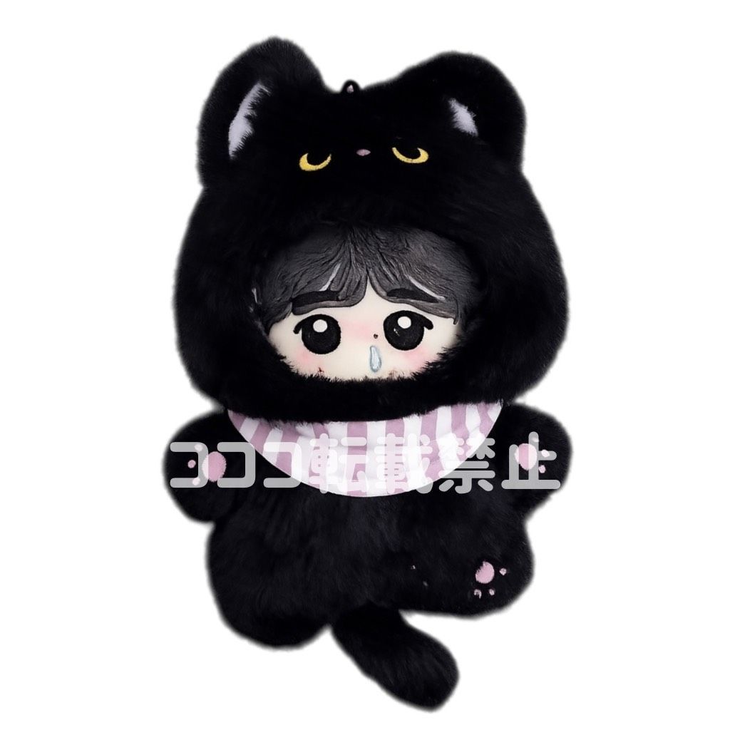 ぬい服 10cm 着ぐるみ 黒猫 パンダ もこもこ 動物 スカーフ付き