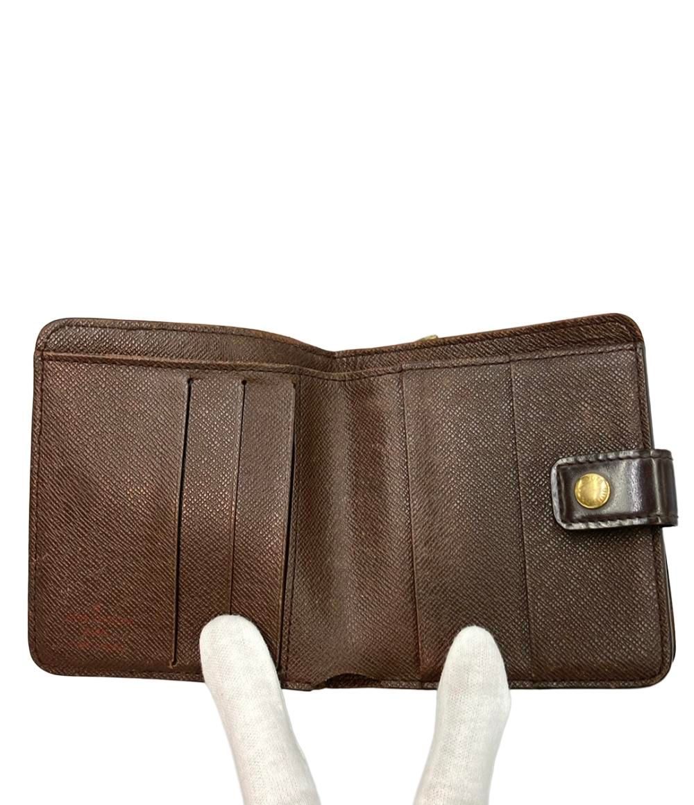 ルイ・ヴィトン 二つ折り財布 コンパクト ジップ ダミエ エベヌ N61668