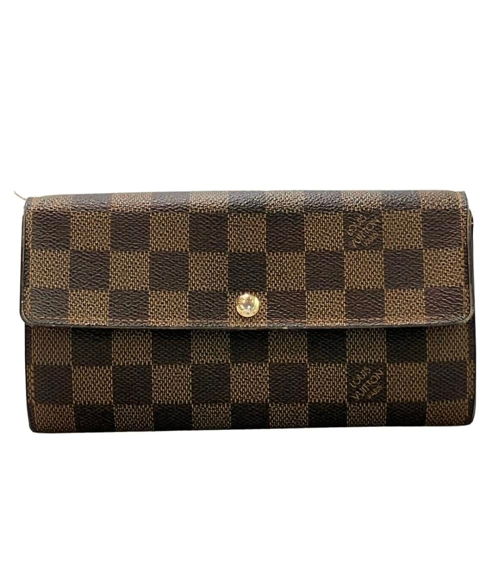 【美品】ルイヴィトン 長財布 ポルトフォイユ・サラ ダミエ N61734 LOUIS VUITTON（ルイ・ヴィトン） ダミエ ポルトフォイユ・サラ 財布 小物
