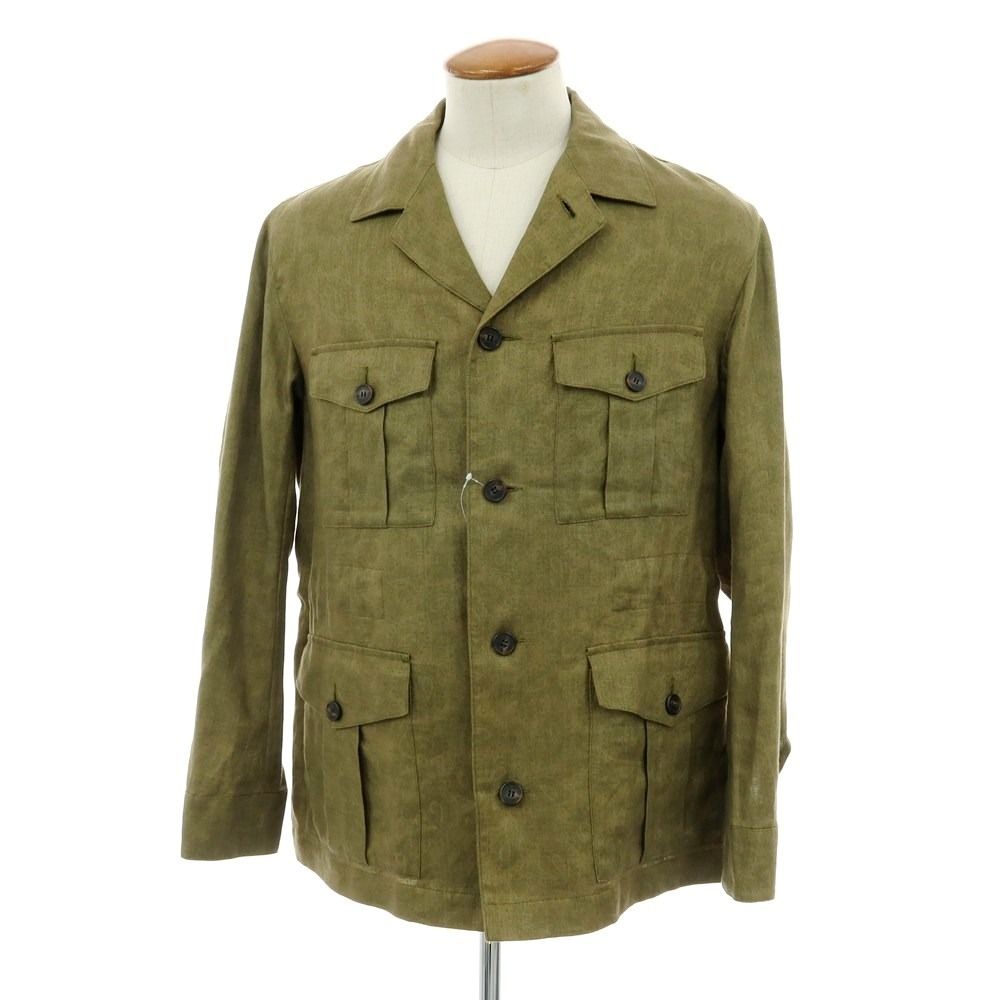 【中古】マッキントッシュ ロンドン MACKINTOSH LONDON リネン ペイズリー サファリジャケット オリーブグリーン【サイズ40】【メンズ】 中古】マッキントッシュ ロンドン MACKINTOSH LONDON リネン