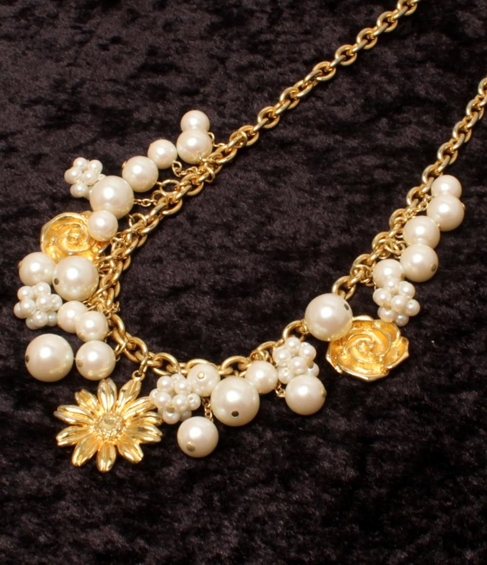 ケンゾー ネックレス イヤリング フェイクパール フラワーモチーフ 2点