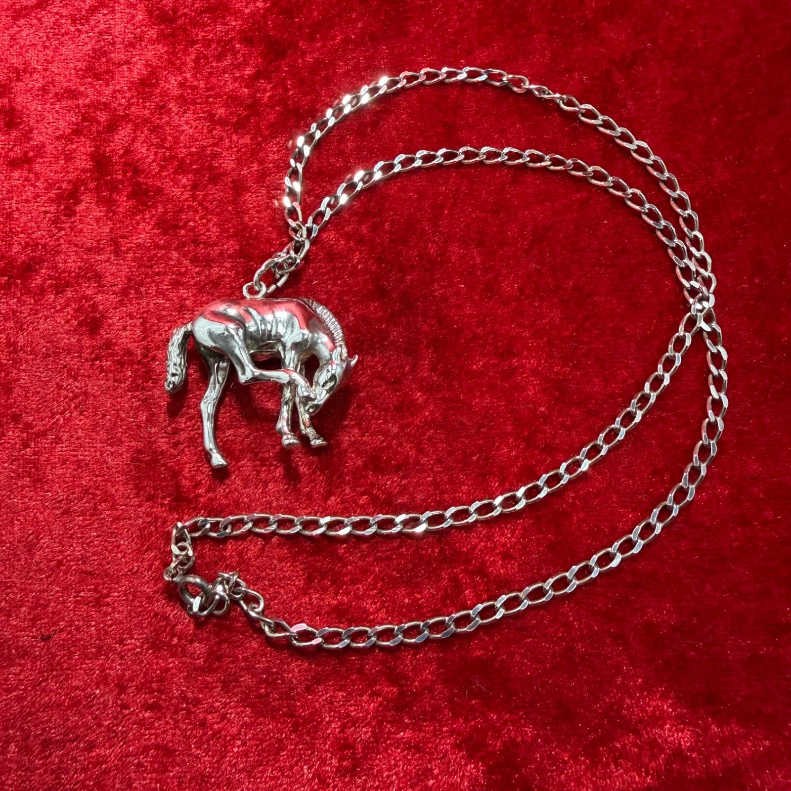美品 ポーズのいい馬のネックレス シルバー/925 30.3gx50cm - メルカリ