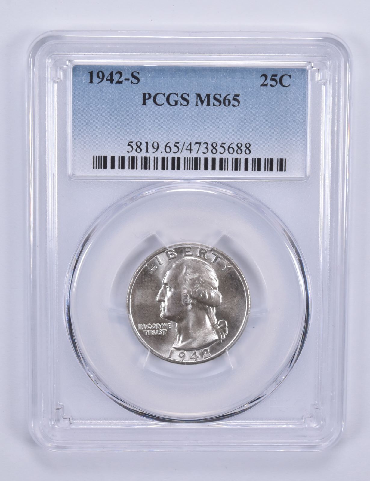 1942-S ワシントン クォーター MS65 PCGS ブルーラベル - メルカリ