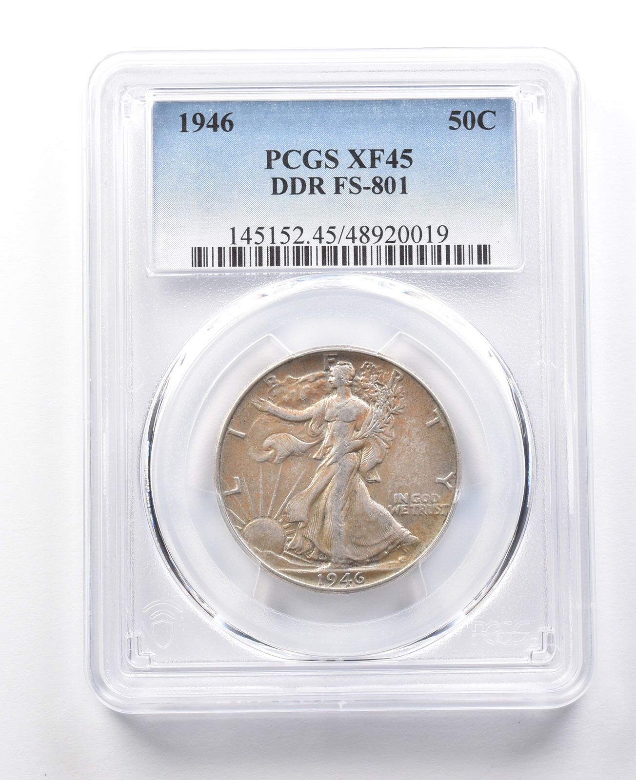 1946年ウォーキング・リバティ・ハーフダラー DDR FS-801 XF45 PCGS