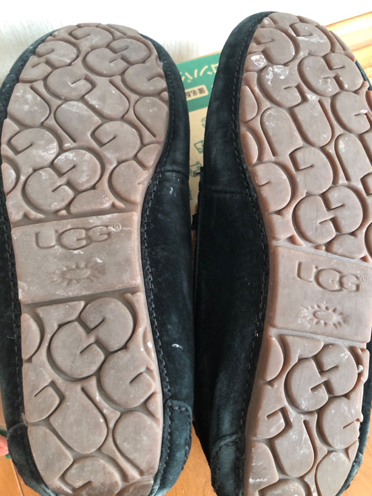 UGG モカシン24cmブラック - メルカリ