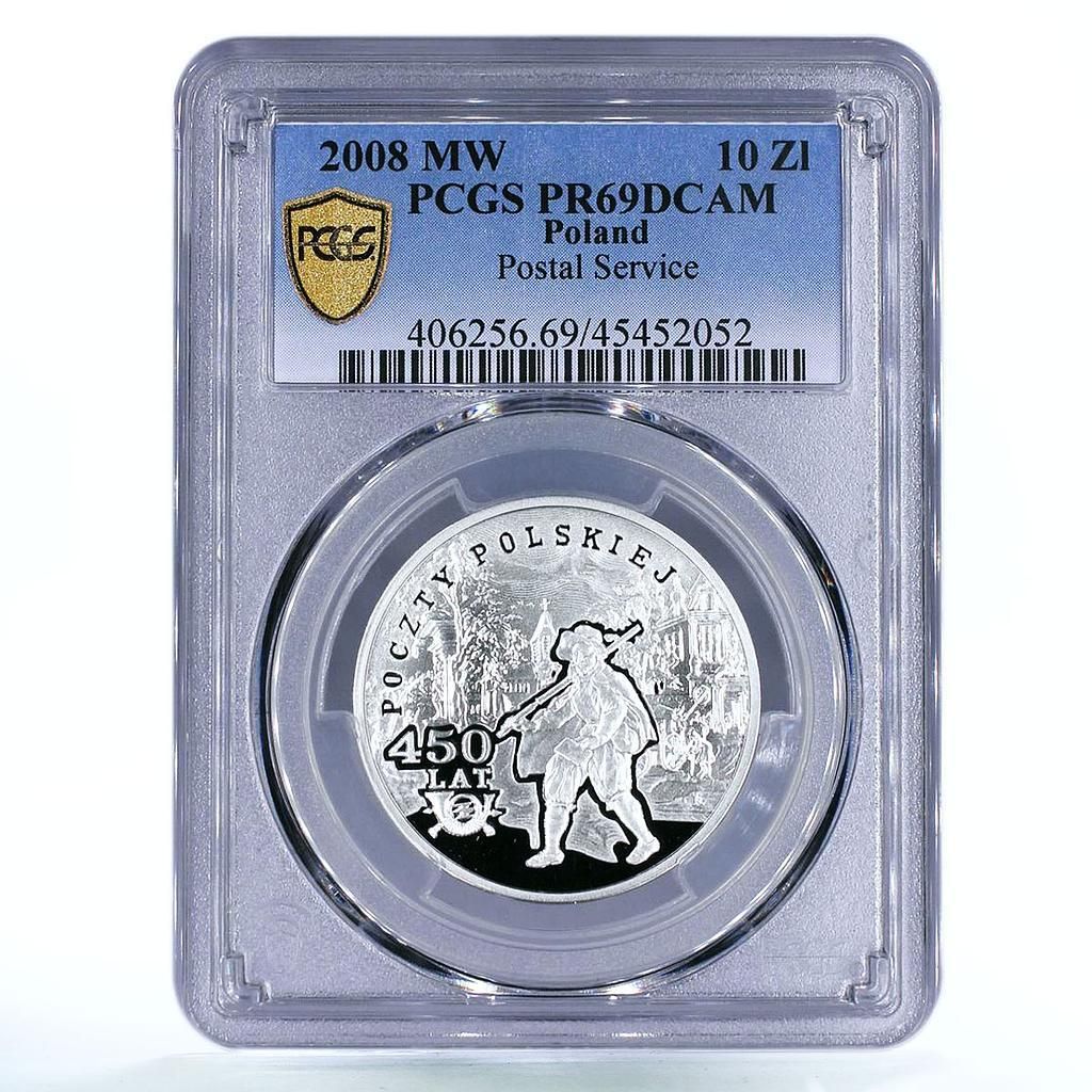ポーランド 10ズウォティ ポーランド郵便局員 PR69 PCGS 銀貨 2008年