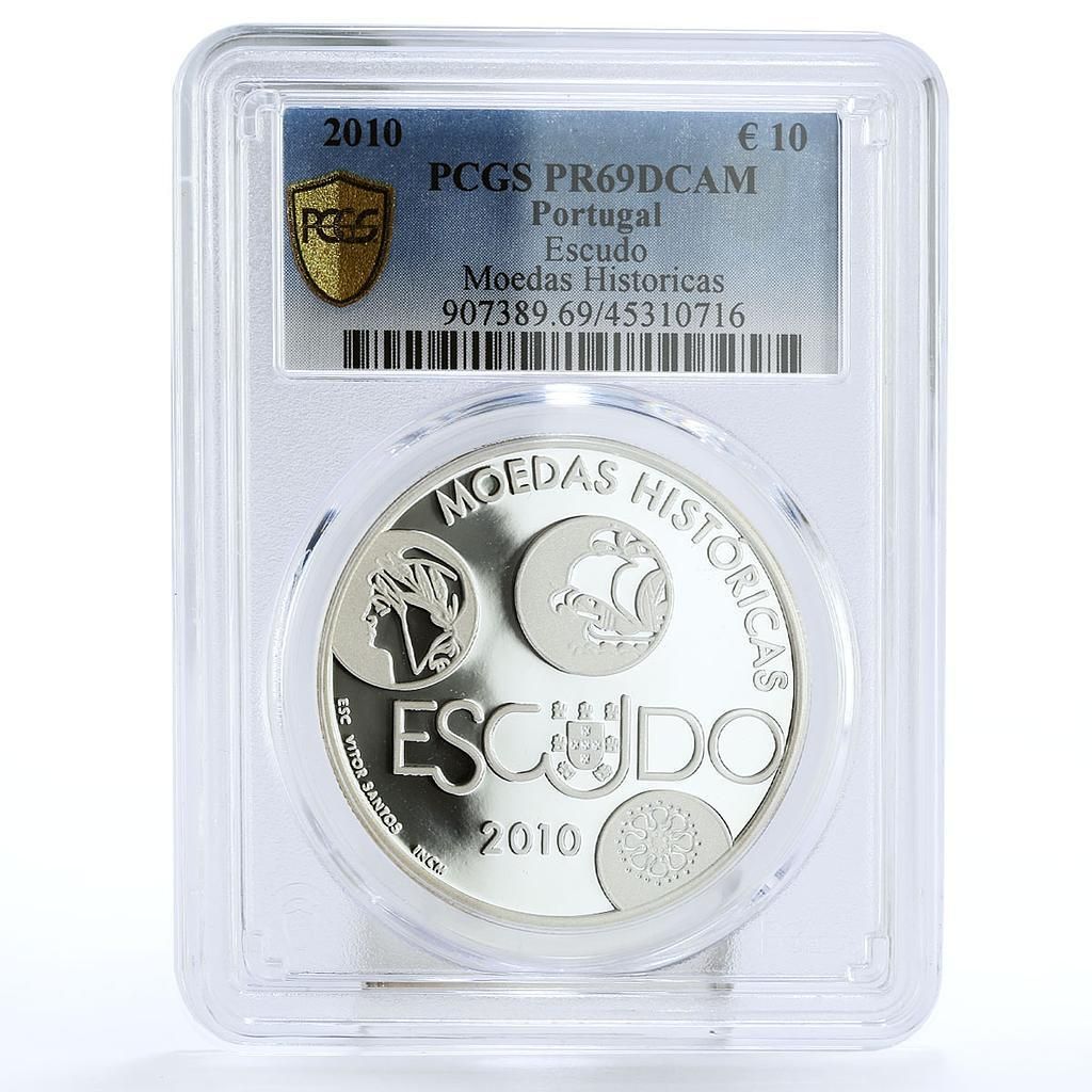 ポルトガル 10ユーロ 歴史的コイン エスクード Mda Ship PR69 PCGS