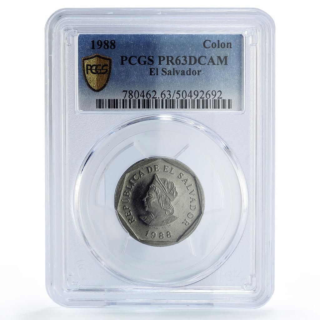 エルサルバドル 1コロン共和国貨幣 コロンブ KM-156 PR63 PCGS