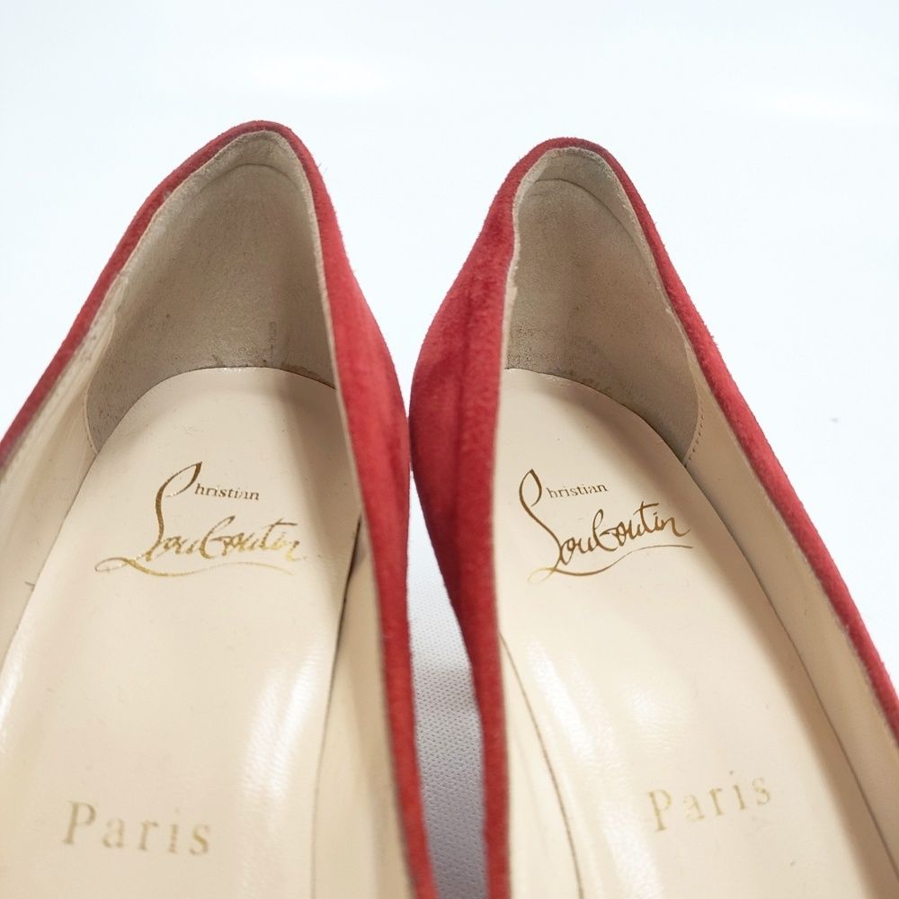 Christian Louboutin スウェード スエード リボン ヒールパンプス 35