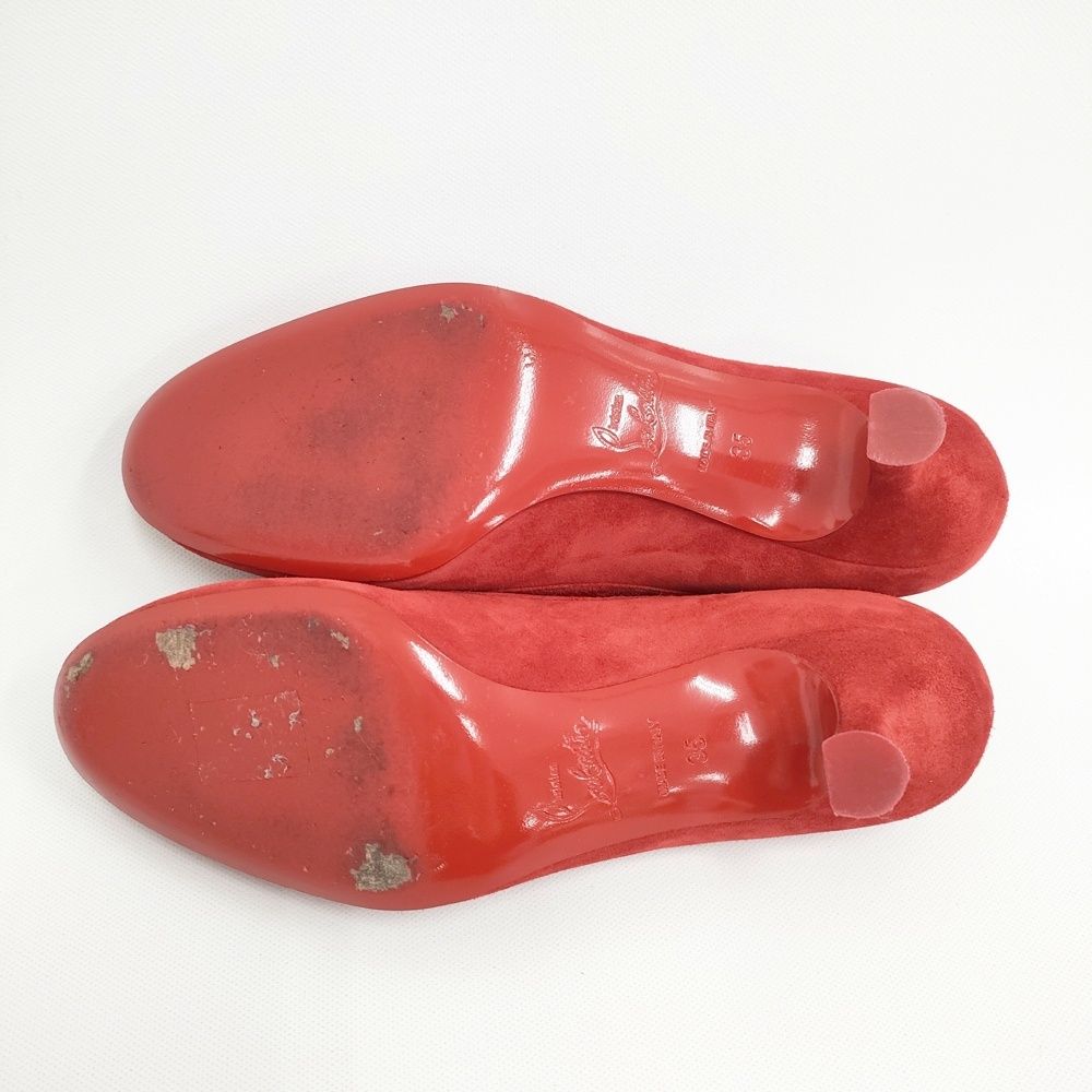 Christian Louboutin スウェード スエード リボン ヒールパンプス 35