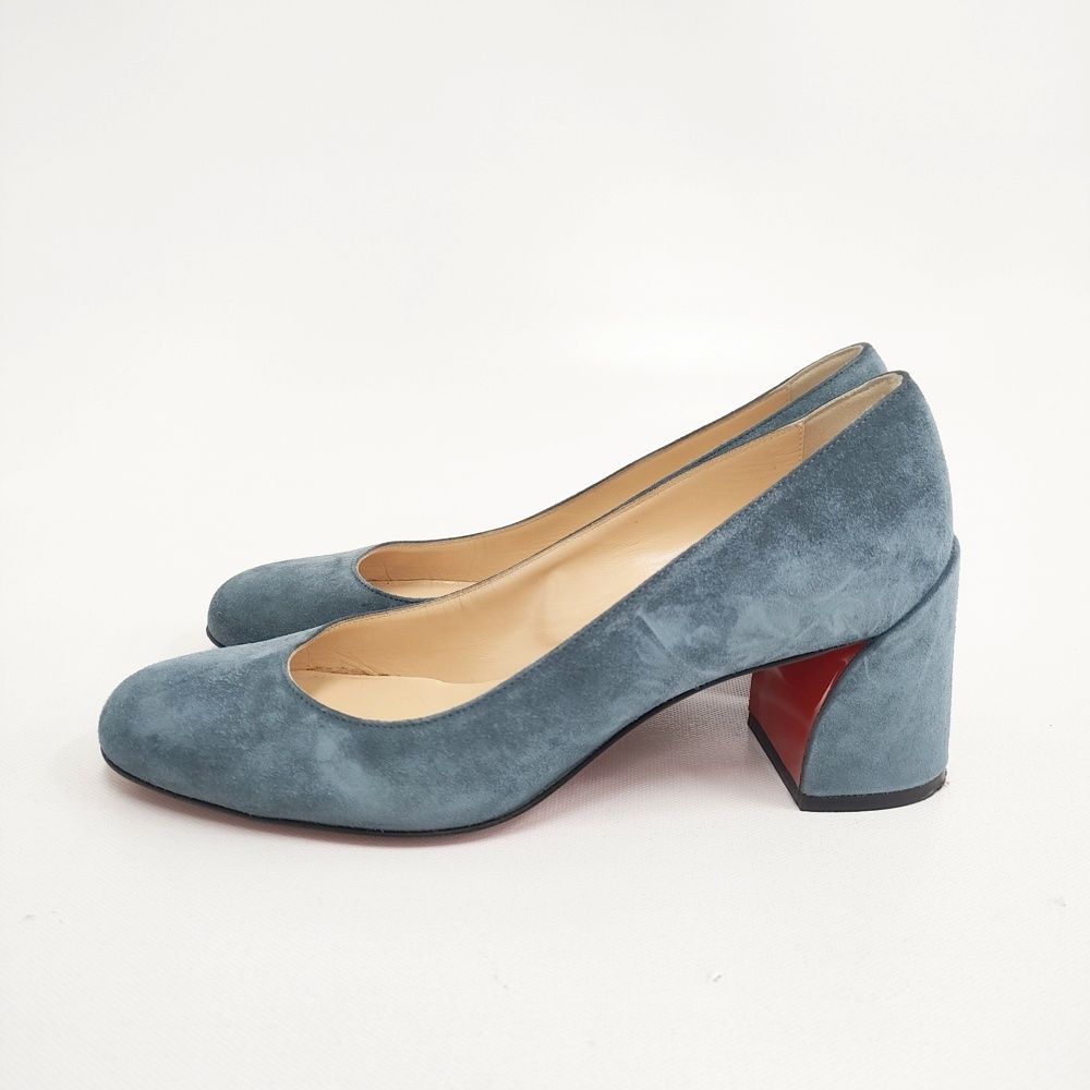クリスチャンルブタン スエード　パンプス Christian Louboutin スウェード スエードチャンキーヒール パンプス