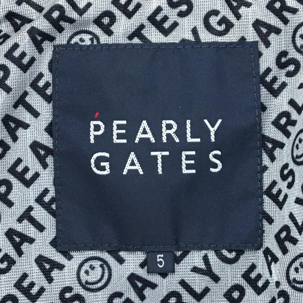 美品】パーリーゲイツ ジャケットブルゾン ブルー×白 総柄地模様 蓄熱