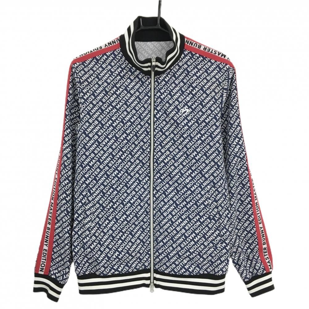 マスターバニー ジャケットブルゾン ネイビー×白 ロゴ総柄 メンズ 5(L