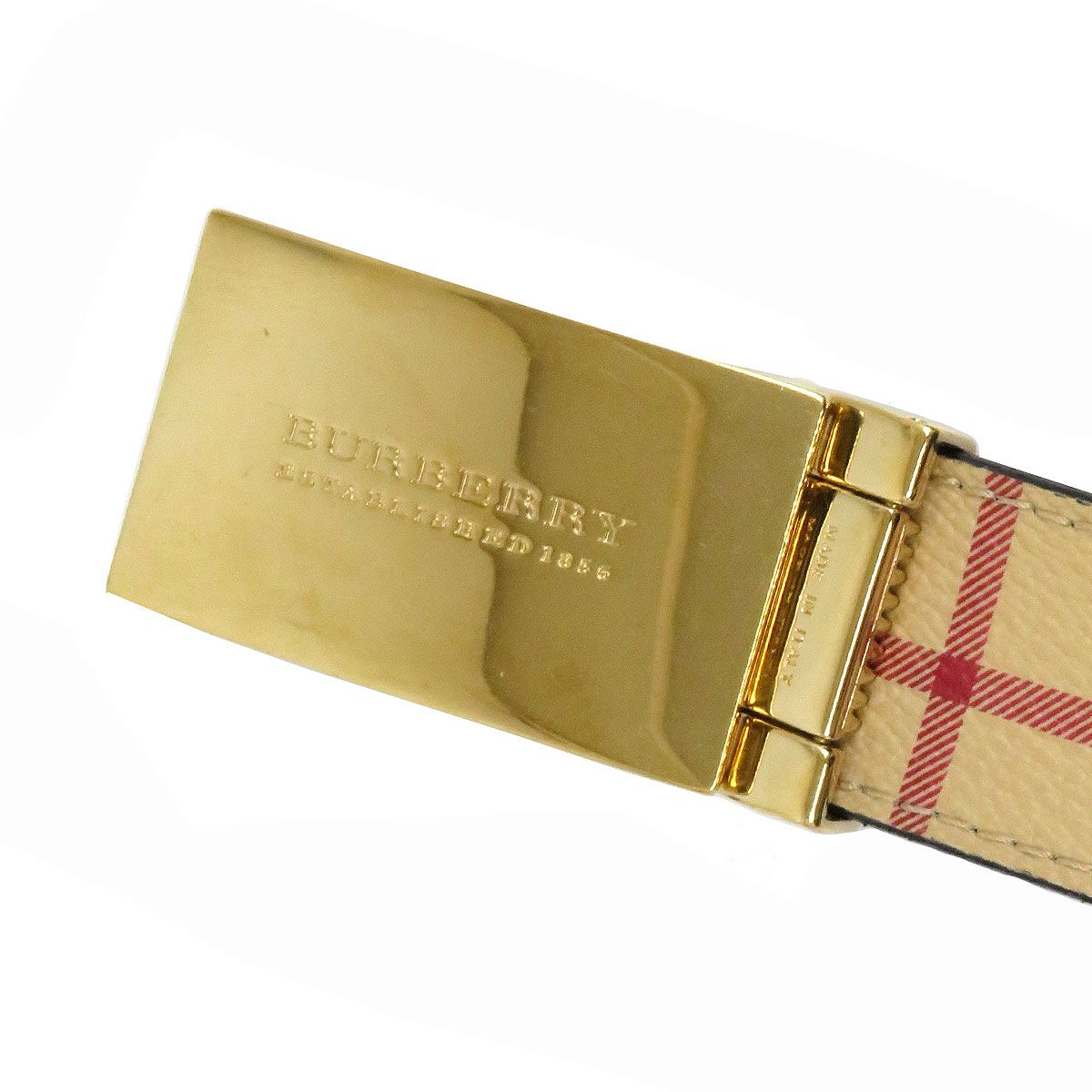 バーバリー ノバチェック シャドーホース ベルト 100/40 メタル レザー