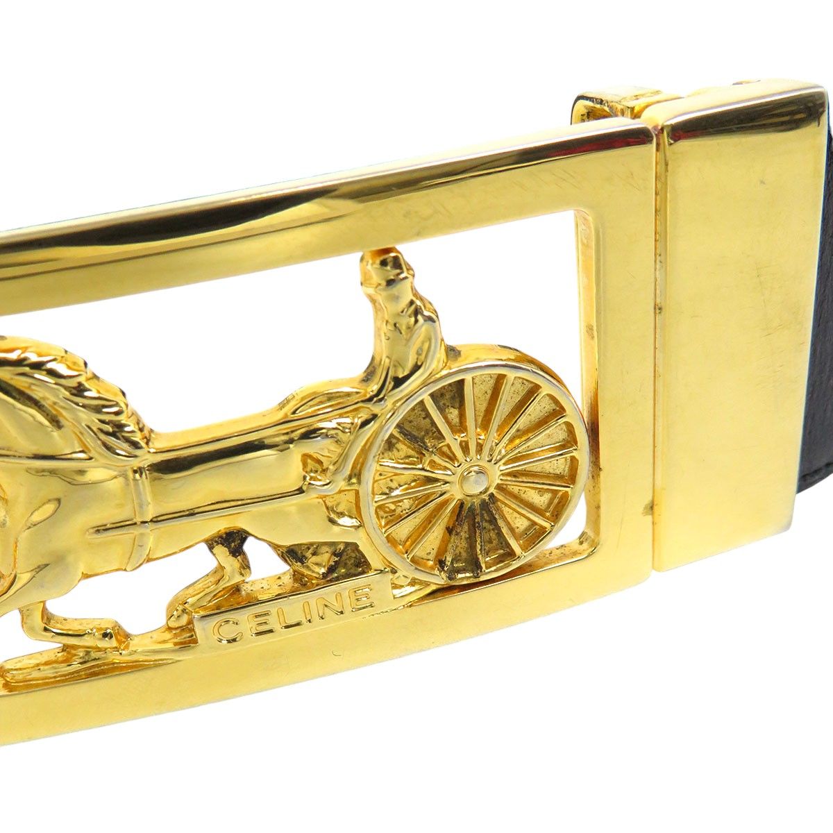 セリーヌ 馬車金具 バックル ベルト メタル レザー ユニセックス