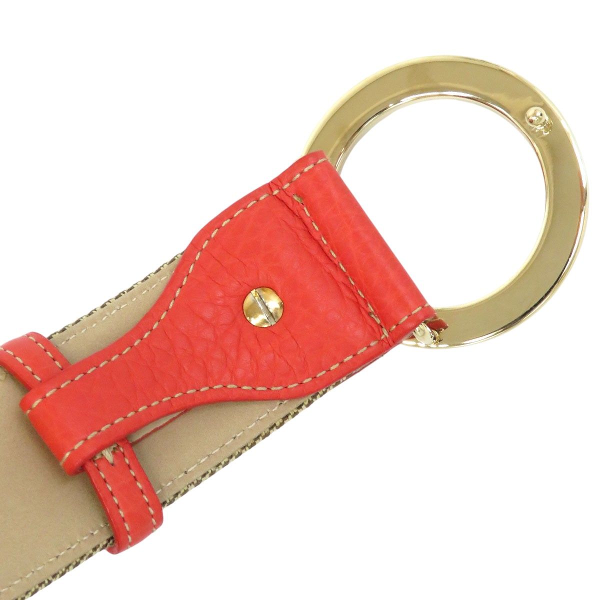 ブルガリ ロゴマニア ベルト ユニセックス ベージュ ピンク BVLGARI