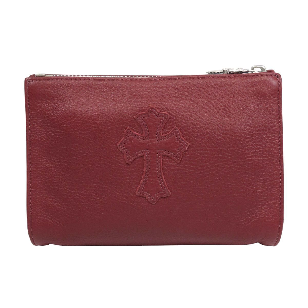 クロムハーツ クロスパッチ ダガージップ レザー ポーチ インボイス