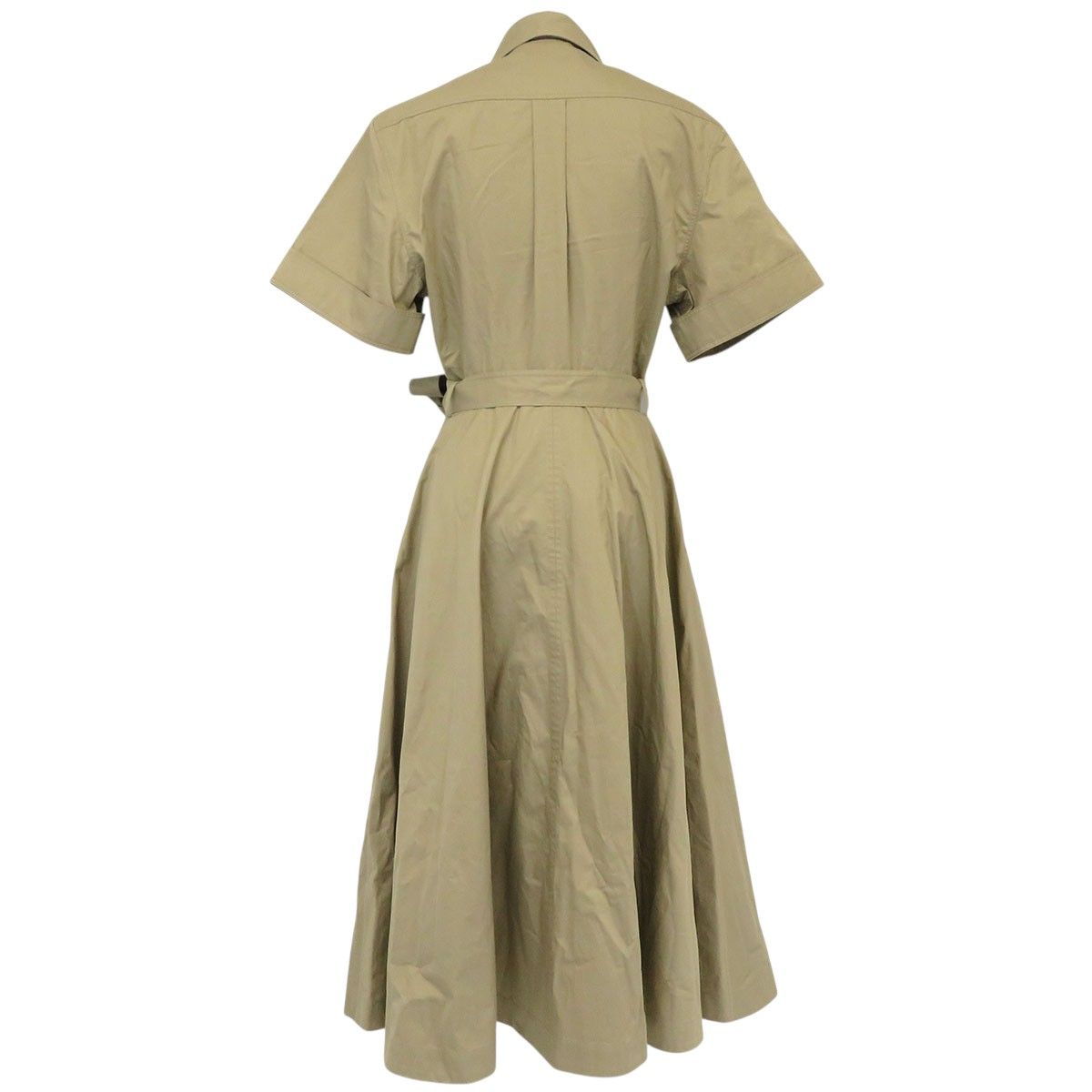 CELINE ベージュ シャツワンピース セリーヌ トリオンフ ハーフスリーブ ベルテッド シャツ ワンピース