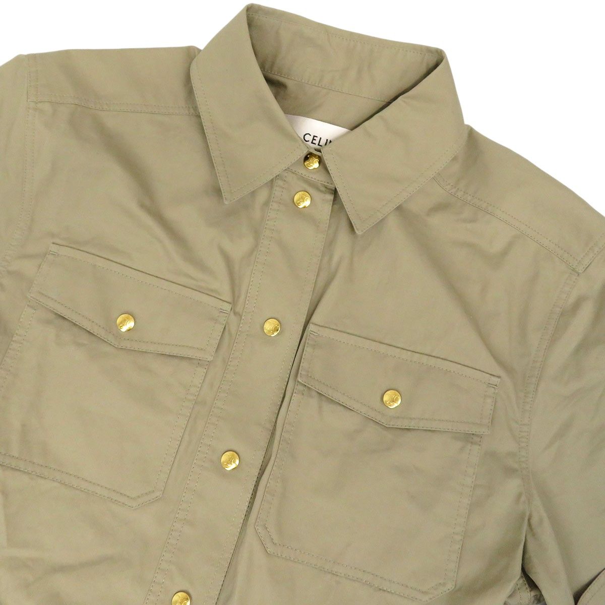 セリーヌ トリオンフ ハーフスリーブ ベルテッド シャツ ワンピース