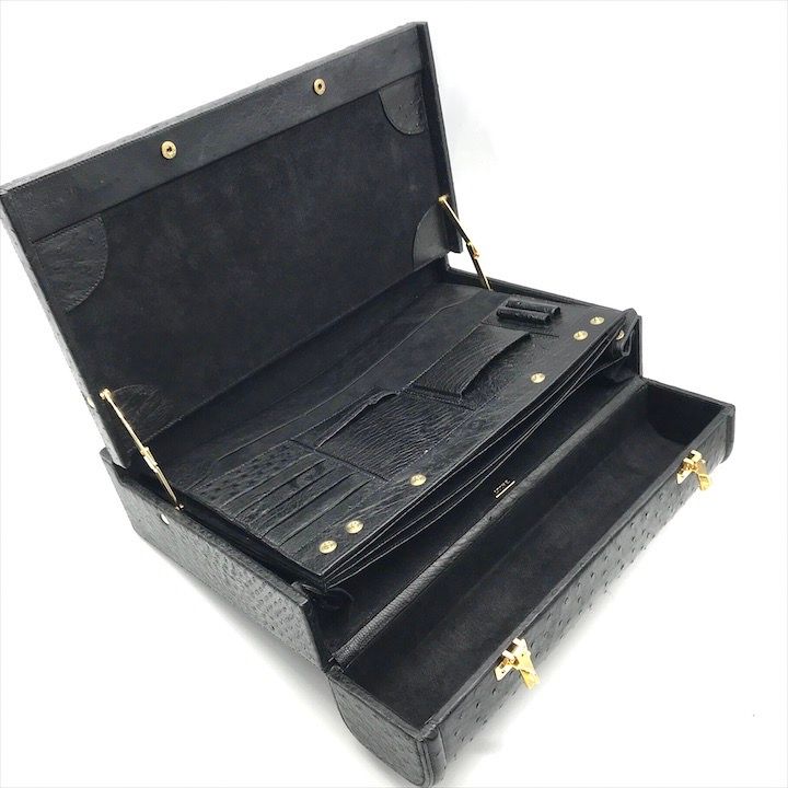 未使用品 BALLY バリー オーストリッチ レザー ハンド バッグ