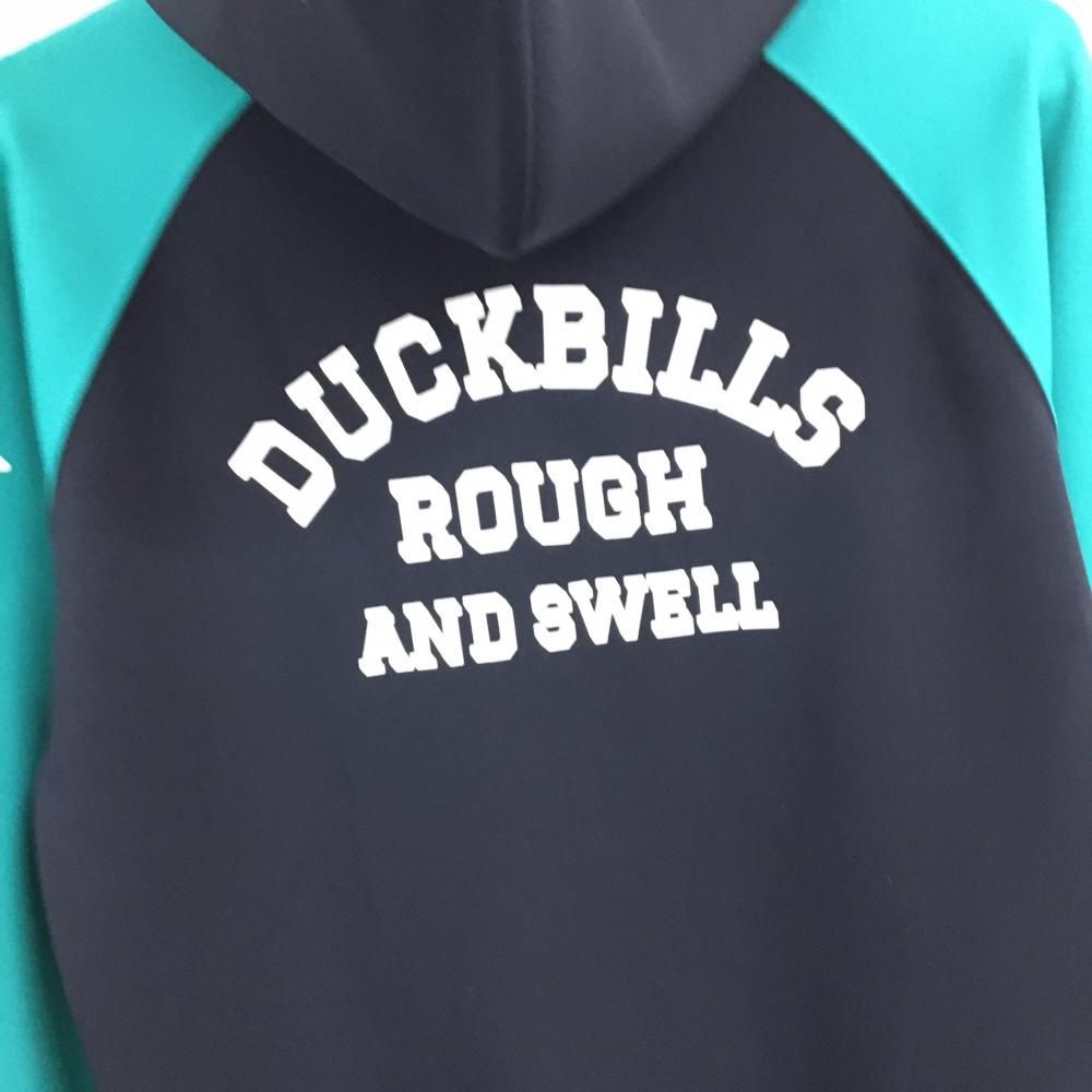 超美品】ラフアンドスウェル パーカー ネイビー×グリーン 腹部ポケット