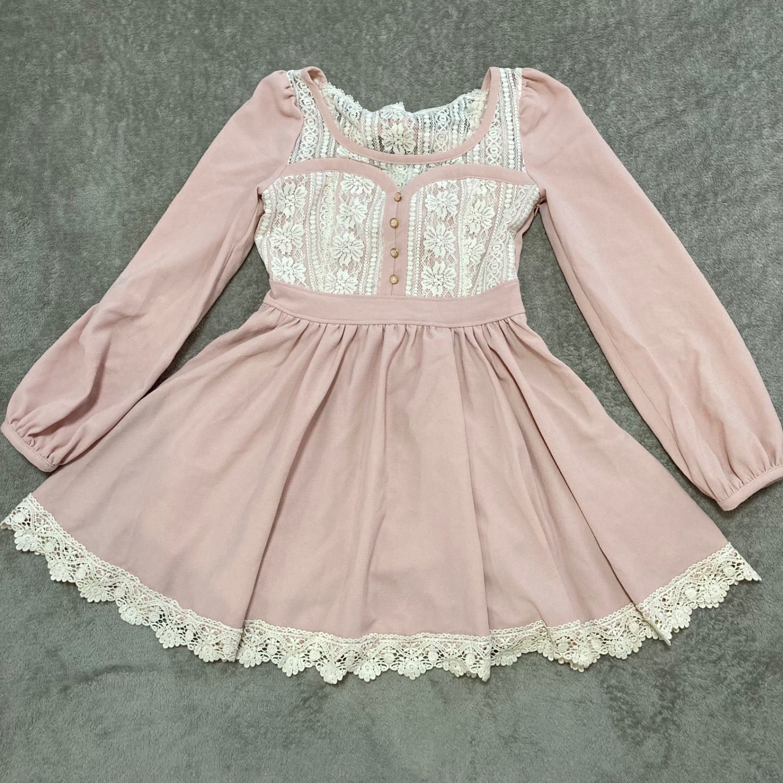 リズリサ ワンピース ピンク レース LIZLISA 量産型 地雷系 地雷